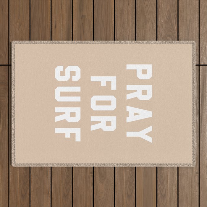 Pray for Surf - sand color Outdoor Rug Gallery Image 1