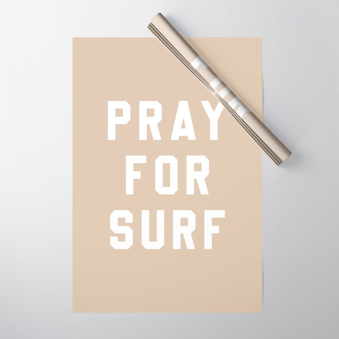 Pray for Surf - sand color Wrapping Paper Gallery Image 1