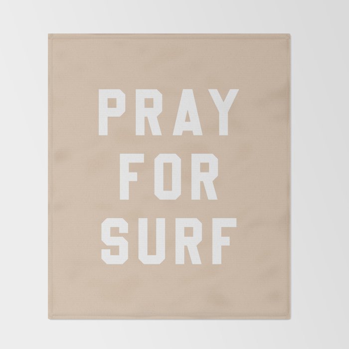 Pray for Surf - sand color Throw Blanket Gallery Image 2