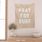 Pray for Surf - sand color Wall Tapestry Gallery Image 2