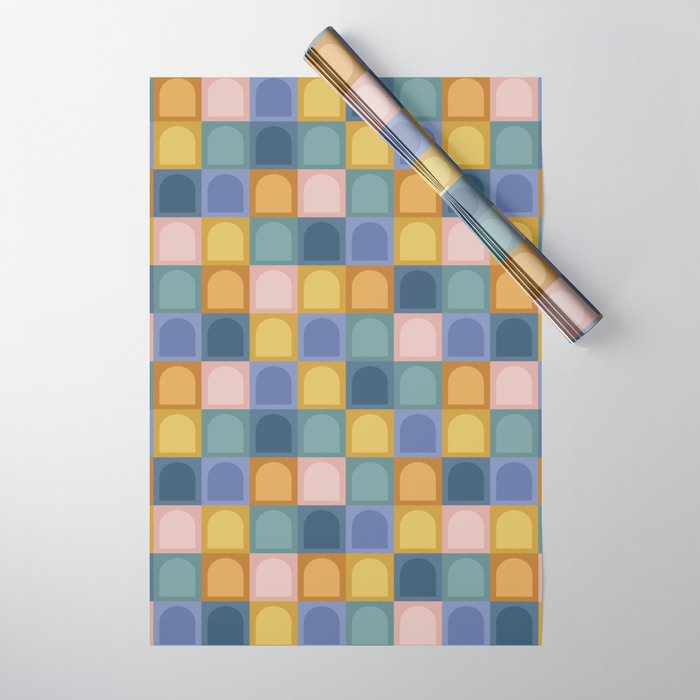 Checkered Arch Pattern II Wrapping Paper Gallery Image 1