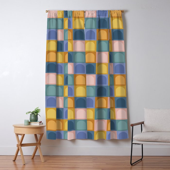 Checkered Arch Pattern II Window Curtain Gallery Image 5
