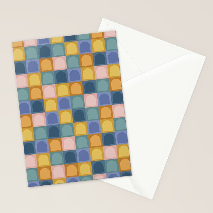 Checkered Arch Pattern II Stationery Card Gallery Image 2