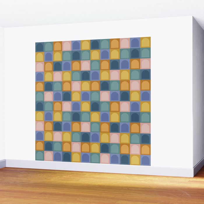Checkered Arch Pattern II Wall Mural Gallery Image 2
