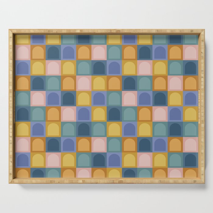 Checkered Arch Pattern II Serving Tray Gallery Image 1