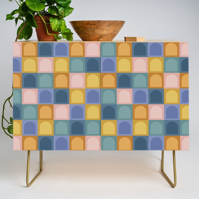 Checkered Arch Pattern II Credenza Gallery Image 1
