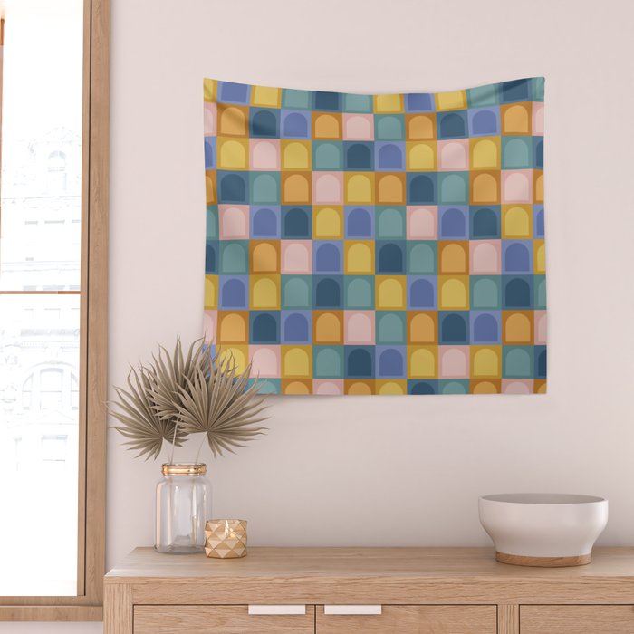 Checkered Arch Pattern II Wall Tapestry Gallery Image 2