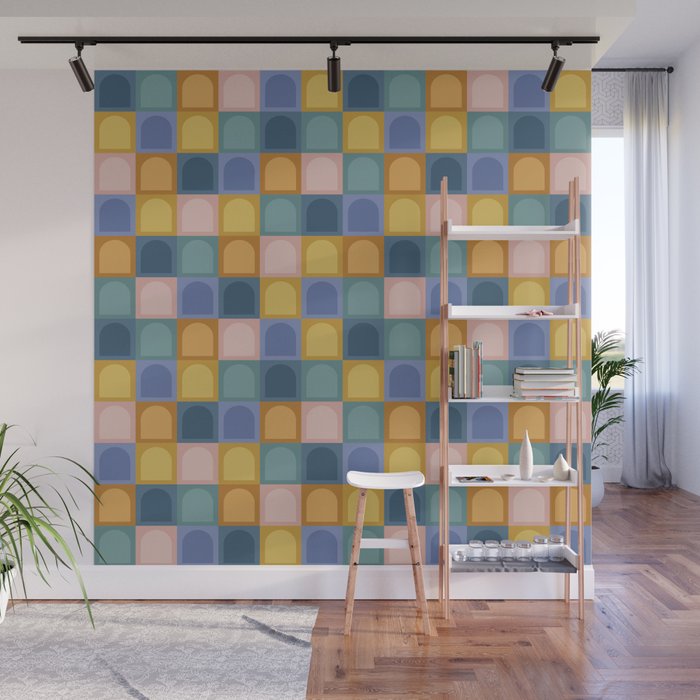 Checkered Arch Pattern II Wall Mural Gallery Image 1