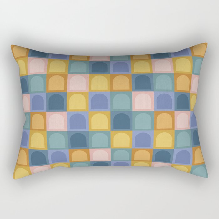 Checkered Arch Pattern II Rectangular Pillow Gallery Image 2