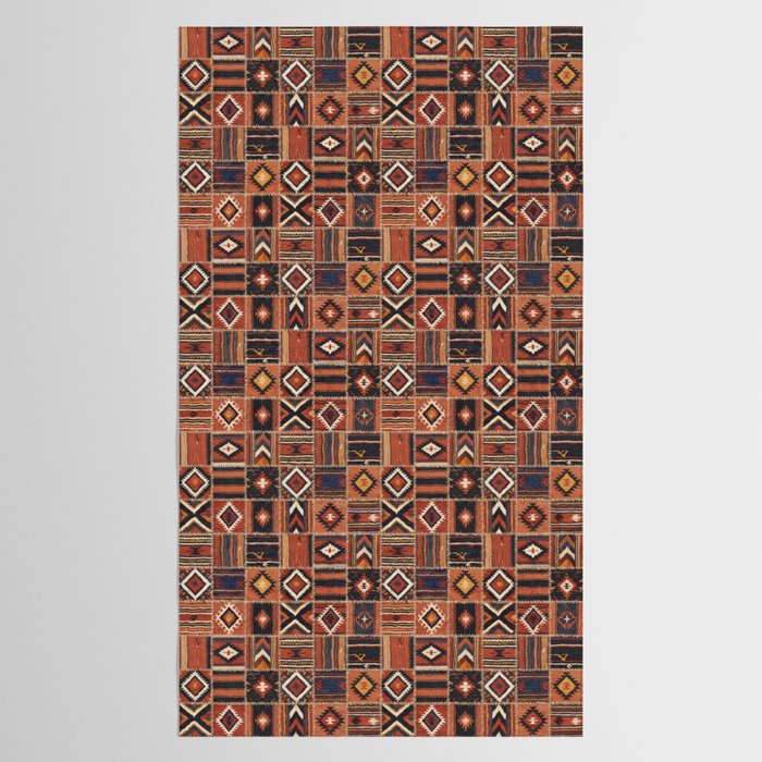 Geometric Tribal Patchwork Rug Design Tablecloth Gallery Image 2