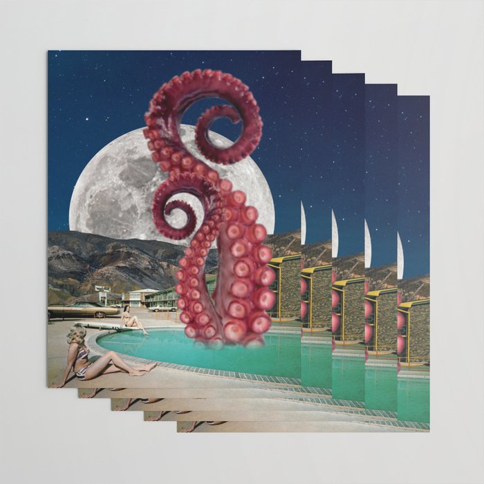 Octopus in the pool Wrapping Paper Gallery Image 3