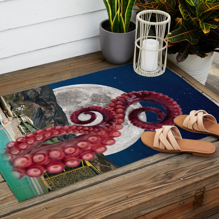 Octopus in the pool Outdoor Rug Gallery Image 2