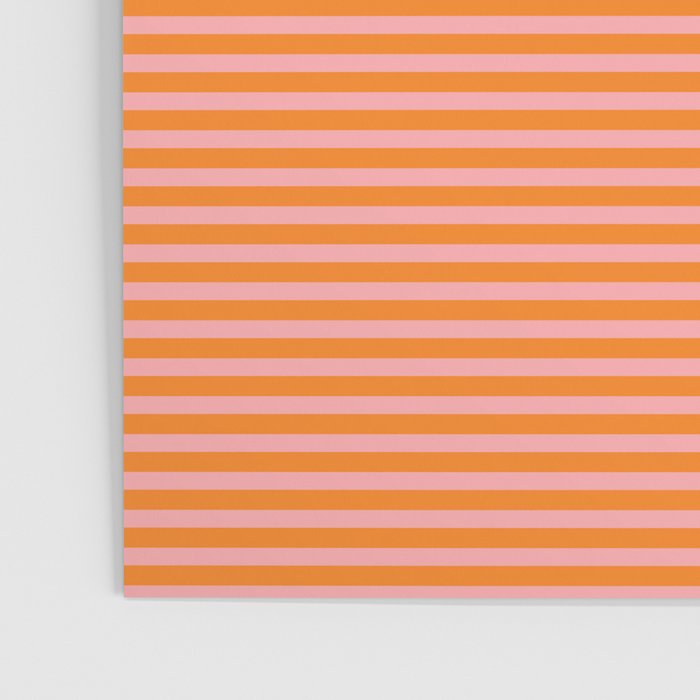 Fine Stripes Narrow Stripe Pattern in Pink and Orange Poster Gallery Image 3