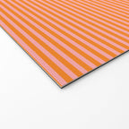Fine Stripes Narrow Stripe Pattern in Pink and Orange Welcome Mat Gallery Image 2
