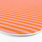Fine Stripes Narrow Stripe Pattern in Pink and Orange Bath Mat Gallery Image 3