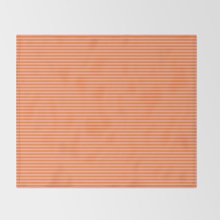 Fine Stripes Narrow Stripe Pattern in Pink and Orange Throw Blanket Gallery Image 2