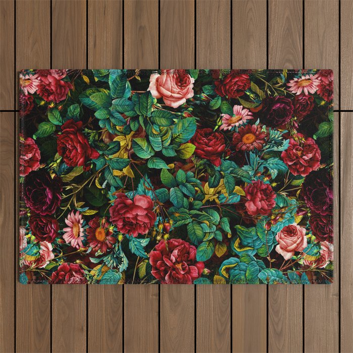 Rose Night Garden Outdoor Rug Gallery Image 1