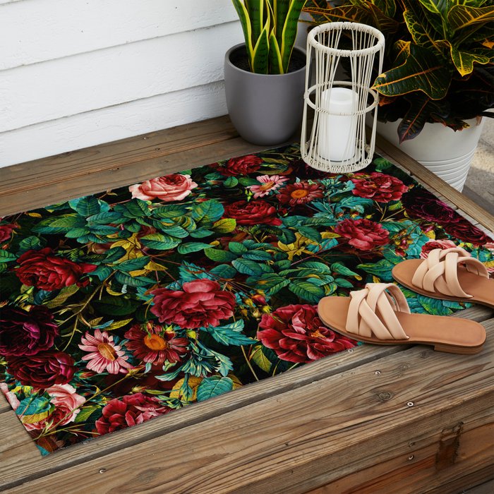 Rose Night Garden Outdoor Rug Gallery Image 2