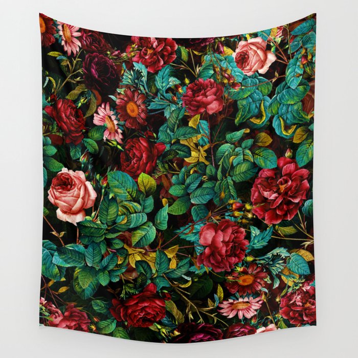 Rose Night Garden Wall Tapestry Gallery Image 1
