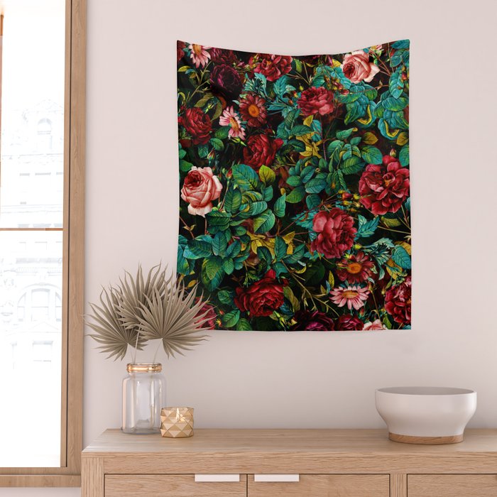 Rose Night Garden Wall Tapestry Gallery Image 2
