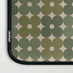 Retro Flower Geometric Pattern in Green Tones Laptop Sleeve Gallery Image 3