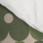 Retro Flower Geometric Pattern in Green Tones Comforter Gallery Image 4