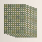 Retro Flower Geometric Pattern in Green Tones Wrapping Paper Gallery Image 3