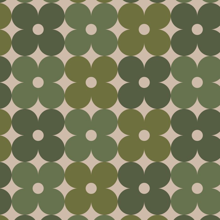 Retro Flower Geometric Pattern in Green Tones Coffee Mug Gallery Image 2