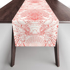 Beach treasures in coral red  Table Runner Gallery Image 1