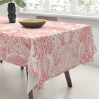 Beach treasures in coral red  Tablecloth Gallery Image 3