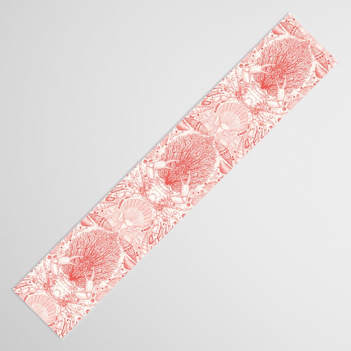 Beach treasures in coral red  Table Runner Gallery Image 3