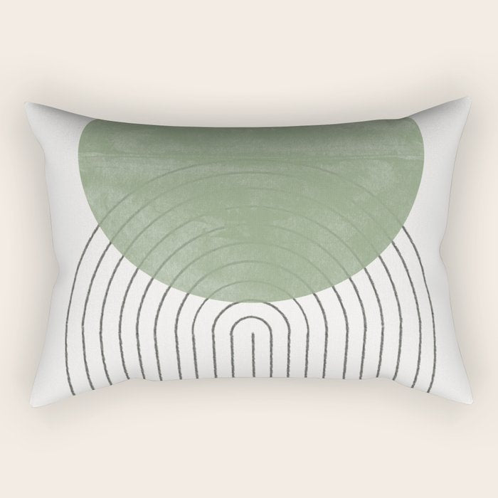 Green Sun Positive Vibe  Rectangular Pillow Gallery Image 2