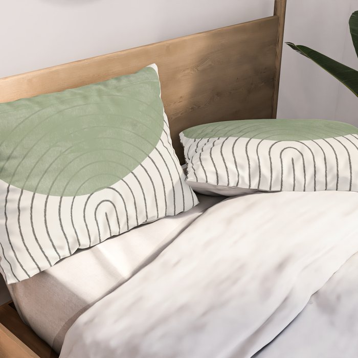 Green Sun Positive Vibe  Pillow Sham Gallery Image 2