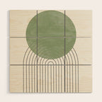 Green Sun Positive Vibe  Wood Wall Art Gallery Image 1