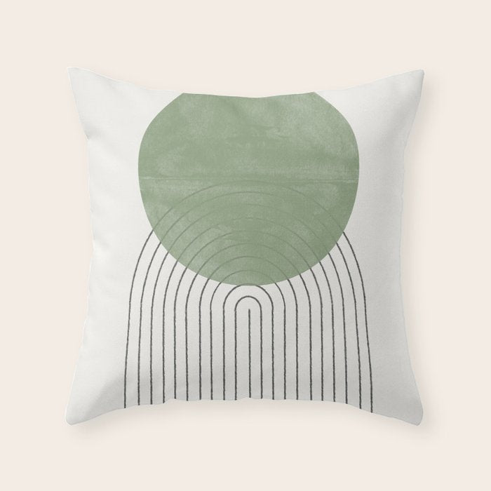 Green Sun Positive Vibe  Throw Pillow Gallery Image 6