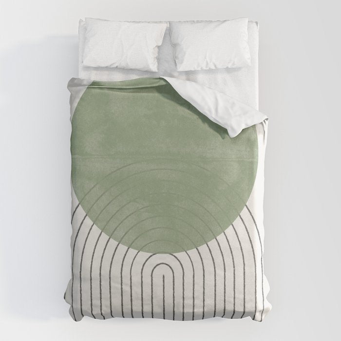 Green Sun Positive Vibe  Duvet Cover Gallery Image 1