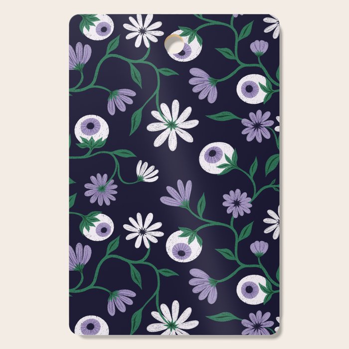 Dark Gothic Floral Garden Flowers and Eyes Creepy Halloween Cutting Board Gallery Image 1