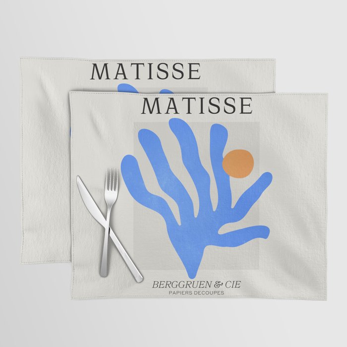 Jazz Blue Leaf: Matisse Series 02 | Mid-Century Edition Placemat Gallery Image 1