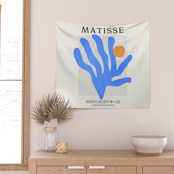 Jazz Blue Leaf: Matisse Series 02 | Mid-Century Edition Wall Tapestry Gallery Image 2