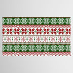 Green & Red Winter Fair Isle Tablecloth Gallery Image 2