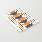 Abstract Shapes 76 in Orange and Navy Blue (Moon Phase Geometric Abstraction) Notebook Gallery Image 2