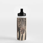 Woman and Zebra in Bold Stripes Water Bottle Gallery Image 2