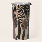 Woman and Zebra in Bold Stripes Travel Mug Gallery Image 2