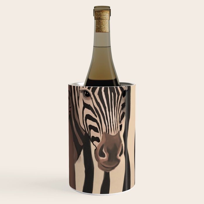 Woman and Zebra in Bold Stripes Wine Chiller Gallery Image 3