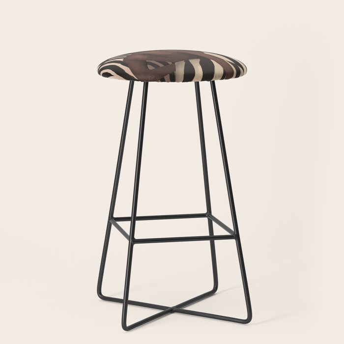 Woman and Zebra in Bold Stripes Stool Gallery Image 1