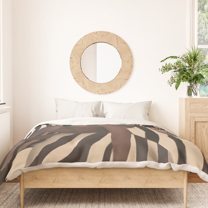 Woman and Zebra in Bold Stripes Duvet Cover Gallery Image 3
