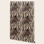 Woman and Zebra in Bold Stripes Wallpaper Gallery Image 2