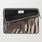 Woman and Zebra in Bold Stripes Laptop Sleeve Gallery Image 2