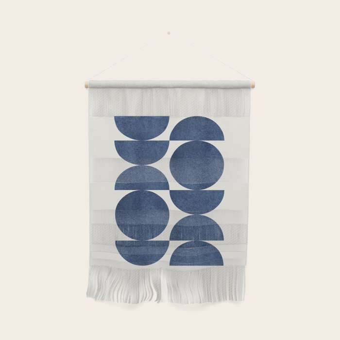 Blue navy retro scandinavian Mid century modern Wall Hanging Gallery Image 1