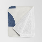 Blue navy retro scandinavian Mid century modern Throw Blanket Gallery Image 3